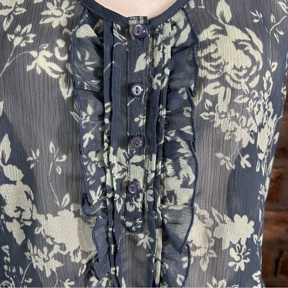 INKED & FADED Sparkly Sleeveless Peplum Sheer Blouse 39 - Picture 7 of 12